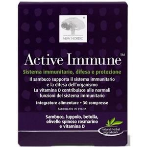 New Nordic Active Immune - Integratore Alimentare con Sambuco, Betulla e Luppolo per Difese Immunitarie - 30 Compresse