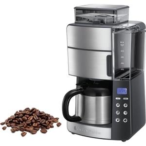 Russell Hobbs Macchina Caffè Americano con Macinacaffé Integrato - Timer digitale, Filtro per Estrazione e Aroma ottimali - Caraffa Termica; Max 10 tazze, 3 livelli di Macinatura, Grind&Brew 25620-56