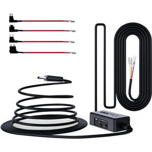 VANTRUE Kit cablaggio USB-C regolabile con 2 stadi per Dashcam N5/N4/E3/E2/E1/N2S/N2 Pro, da 12V / 24V a 5V, portafusibile con protezione a bassa tensione, 24 ore. Sorveglianza del parcheggio