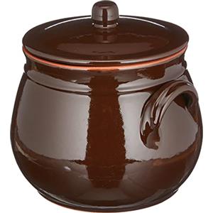 Colì Maioliche e Terrecotte dal 1650 Pentola Bombata in Terracotta con Coperchio Brunella, Marrone, 16x16x20 cm