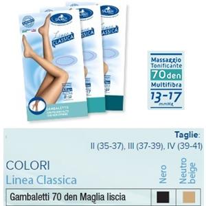 DESA PHARMA Srl Sauber Gambaletto 70 Denari Nero Taglia 2 - Compressione Graduata in Maglia Liscia