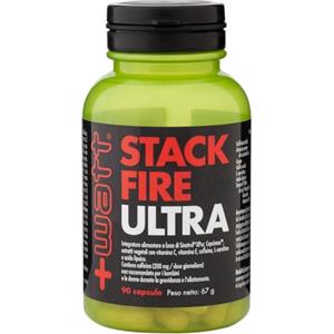 +Watt Stack Fire Ultra - Favorisce il Miglioramento del Metabolismo con Estratti Vegetali, Caffeina & L-Carnitina - Formato: 90 capsule