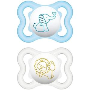 MAM Air Succhietto in Silicone SkinSoft 2-6 Mesi Doppio Maschio - Confezione da 2