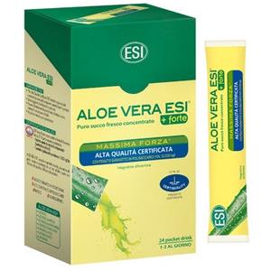ESI Aloe Vera Succo Forte - Integratore Depurativo in 24 Pocket Drink, Senza Glutine e Adatto ai Vegani
