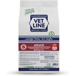 Vet Line Secco Monoproteico Cane Adult Bufalo - 12,5 Kg - Crocchette Monoproteiche Cane - SPEDIZIONE GRATIS da 39€