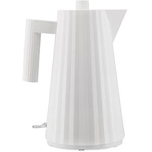 Alessi Plissé MDL06 W - Bollitore Elettrico, di Design, in Resina Termoplastica, Presa Europea 2400W, 170cl, Bianco