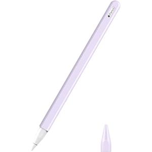 MoKo Cover Protettiva per Apple Pencil PRO, Apple Pencil 2a Gen, Custodia Protettiva per Penna in PC e Silicone con Cappuccio per Punta della Penna Compatibile con Ricarica Magnetica, Taro Viola