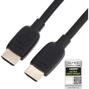 Amazon Basics HDMI Cable, 3 Feet, HDMI 2.1 to HDMI Cable (48Gbps), 8K@60Hz 4K@120Hz Certified Ultra High Speed, Black, Compatible with PS5/Xbox/TV/Monitor