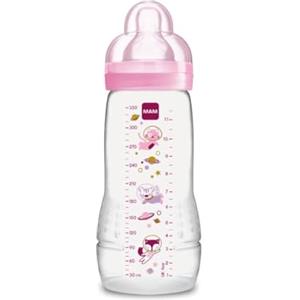 MAM Biberon Easy Active, con Tettarella Misura 3, Ergonomico, 4+ Mesi, 330 ml, Rosa