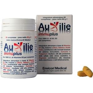ENVICON MEDICAL Auxilie Immuplus - Integratore alimentare con Vitamina D3, Zinco, Selenio e Acido Folico per il supporto del sistema immunitario