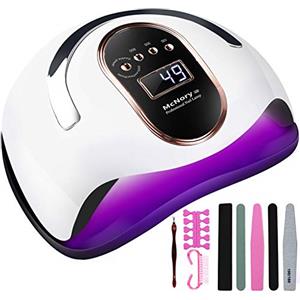 McNory Lampada Unghie UV LED,168W Professionale Fornetto per Manicure/Pedicure Permanente Smalto Semipermanente 4 Timer con 10s/30s/60s/99s Display LED Automatico Sensore