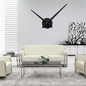 URAQT Orologio da Parete Fai da te, 3D Muto Frameless Grande Orologio, Lancette Orologio da Parete da Fai-da-Te, per Camera da Letto, Soggiorno, Cucina, Ufficio(Nero)