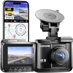AZDOME Telecamera per Auto 4K GPS WiFi Dash Cam Auto con Super Visione Notturna, WDR, Sensore G, Grandangolo 170°, Registrazione in Loop, 24H Monitoraggio Parcheggi, Rilevatore Movimento(GS63H)