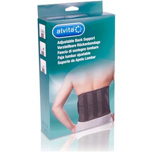 Alvita Fascia di Sostegno Lombare Regolabile Colore Nero Taglia 2 (100-120 cm)