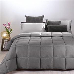 Caleffi Trapunta Matrimoniale Invernale 260x265 cm Microfibra Grigio - Modern