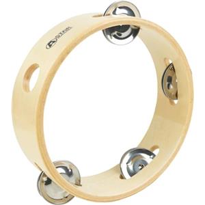 A-Star Tamburello senza testa in legno da 6 pollici / 15 cm, tradizionale fila di campane a tintinnio singolo