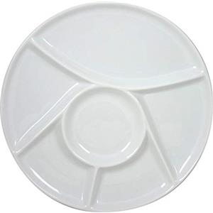 Cosy & Trendy RH4483B Piatto fonduta Porcellana Diametro 23,5 cm, Bianco