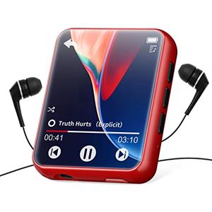joliker 32GB Lettore MP3 con Bluetooth 5.0, HiFi Lossless Sound Lettore di Musica, con Line-in Registratore Vocale, Full Touch Schermo, E-book, Supporto Espandibile fino a 128GB Rosso (MY532GRedEU)