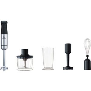 Electrolux E5HB2-8SS Frullatore a Immersione Create 5, Multifunzione, 1000W, Funzione Turbo e Tecnologia TruFlow, 2 Velocità, Accessorio frusta e Mini-tritatutto, Acciaio Inox