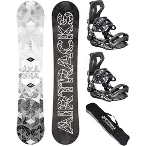 Airtracks Snowboard Set TAVOLA Akasha Wide Rocker Uomo 159 - ATTACCHI Master L - SB Sacca