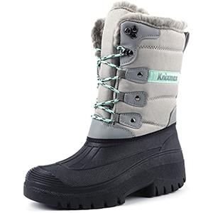 Knixmax Stivali da Neve Uomo Fodera Calda Scarpe Invernali Antiscivolo Impermeabili Trekking Outdoor Doposci Scarpe da Neve Nero EU 44