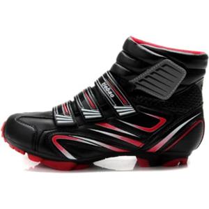 Msport Scarpe MTB Ciclismo Invernali Stivali Mountain Bike Scarpe Montagna Impermeabile Uomo/Donna Compatibile SPD - Rosso 46 EU