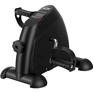 AGM Mini Cyclette, Ginnico Gambe, Ginnico a Pedali per Allenamento Braccia e Gambe Display LCD e Resistenza Regolabile