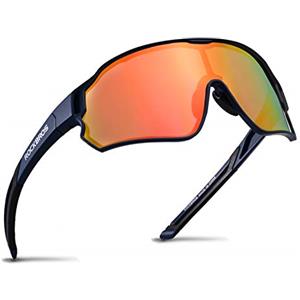 ROCKBROS Occhiali Sportivi Polarizzati Occhiali da Sole Lenti Colorate Protezione UV 400 Ciclismo Antivento per Corsa Pesca Golf Uomo Donna Unisex