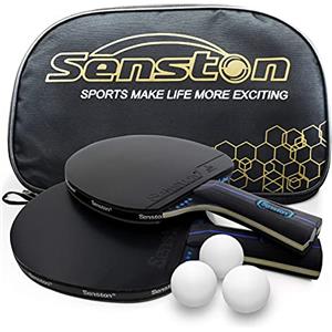 Senston Racchette Ping Pong e Palline, Set Da Ping Pong Professionale 2 Racchette Da Ping Pong e 3 Palline Ping Pong