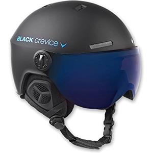 BLACK CREVICE Casco da sci Gstaad I Casco da sci con visiera stile pilota in diversi colori I Casco da sci per Uomo & Donna I Casco da sci in policarbonato I Casco traspirante I Regolabile (M/L, Bianco)