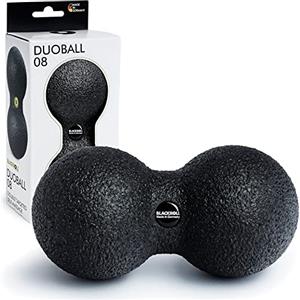 BLACKROLL® DUOBALL 08 Palla doppia per massaggio dei muscoli profondi, Palla medica per auto-massaggio mirato al collo di 8 cm di diametro, nero