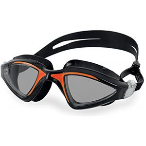 SEAC Lynx, Occhialini da Nuoto, Ottimi per la Piscina e Il Mare Unisex Adulto, Nero/Arancione LF, Standard