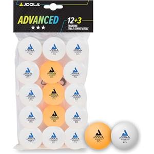 JOOLA 44206 - Palline da ping pong a 3 stelle, per allenamento avanzato, diametro 40 mm, 15 pezzi, colore: Bianco/Arancione
