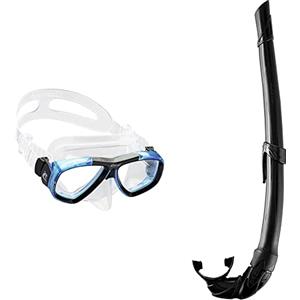 Cressi Focus Maschera Adatta per Attivita Subacquea, Compatibile con Lenti Graduate Optional da & ndash;1.00 a & ndash & Corsica, Snorkel Flessibile per Apnea, Pesca Subacquea