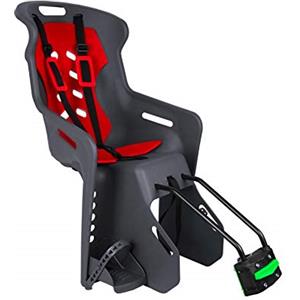 nFun Brioso, Seggiolino Bici Posteriore con Attacco al Telaio Unisex-Baby, Grafite/Rosso, Unica
