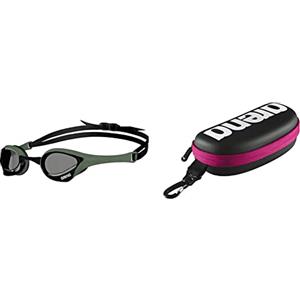 ARENA Cobra Ultra Swipe, Mascherina Unisex-Adulto, Fumo-Esercito-Nero, Taglia Unica & Astuccio per Occhialini da Nuoto, Custodia Occhialini, Astuccio Rigido, Goggle Case, Colore Nero