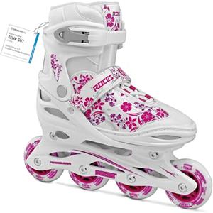 Roces Compy Pattino In Linea Da Bambina, Bambina, Bianco/Violet, 26-29