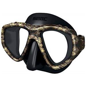 SEAC One, Maschera Sub per Immersioni Subacquee e Snorkeling con Custodia, Predisposizione Graduata per Miopia Unisex Adulto, Camo Nero