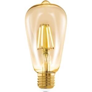 EGLO connect.z Smart Home lampadina Led E27, ST64, ZigBee, app e controllo vocale, dimmerabile, bianco caldo, 500 lumen, 5,5 W, lampadina vintage ambra