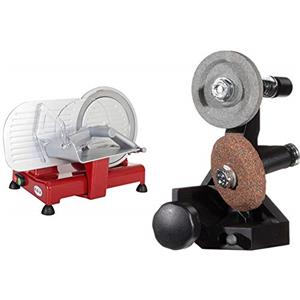 RGV Luxor 22 Affettatrice, 120 W, Alluminio, Rosso & 9168 Affilatoio Amovibile