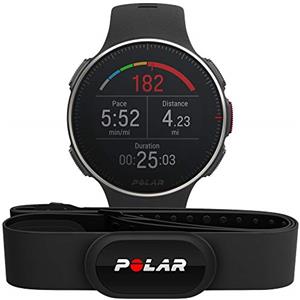 Polar Vantage V Titan Sportwatch per Allenamenti Multisport e Triathlon, con GPS, con Fascia Cardio H10 Inlcusa, Impermeabile, Nero/Rosso
