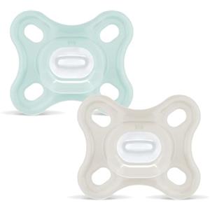 MAM Comfort Succhietto 0-3 mesi, Set da 2 ciucci, Neutro | Con porta ciuccio sterilizzatore portatile, Tettarella ortodontica in silicone SkinSoft, Mascherina morbida, Senza BPA/BPS