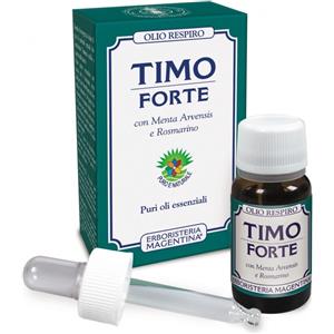 Erboristeria Magentina - Olio Respiro Timo Forte 10 ml con Menta Arvensis e Rosmarino - Antibatterico e Rinfrescante