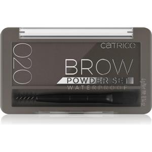 Catrice Brow Powder Set Waterproof 020 Ash Brown - Cipria per Sopracciglia Impermeabile con Applicatore 2 in 1