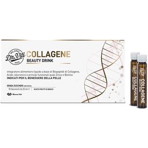 Marco Viti Dr Viti Collagene Beauty Drink - Integratore Liquido per la Pelle con Collagene, Acido Jaluronico, Zinco e Biotina - 10 Flaconcini da 25ml