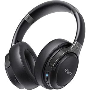 Uliptz Cuffie Wireless Bluetooth, 65 Ore Autonomia Stereo HiFi Over Ear | Cuffie Bluetooth 6.0 con Microphone, 6 EQ Modalità, Pieghevole Leggero e compatto per Viaggio/Ufficio/Telefono/PC Nero