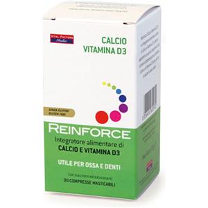 Vital Factors Reinforce - Calcio + Vitamina D3, 30 Compresse Masticabili