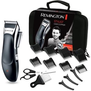 Remington Set Tagliacapelli - Lame autoaffilanti rivestite in ceramica - 8 pettini accessori + custodia professionale e altri accessori, funzionamento a rete-batteria, litio, Tagliacapelli, HC363C