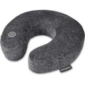Medisana Nm 870 Massaggiatore per il Collo, Massaggio a Vibrazione per Collo e Spalle, Mezzaluna Cervicale, Benessere per la Casa, L'Ufficio o In Viaggio, con Pannello di Controllo Integrato, Grigio