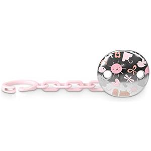 Suavinex 307222 Clip Porta Succhietto per Neonati +0 Mesi, Effetto Metallizzato Argento, Blu